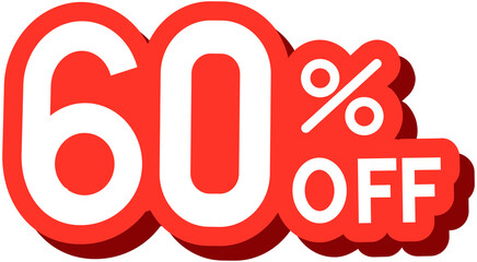 60% Percent Off Icon Cartoon Style