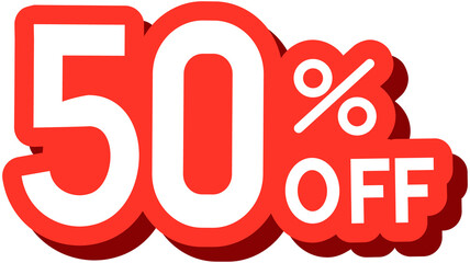 50% Percent Off Icon Cartoon Style