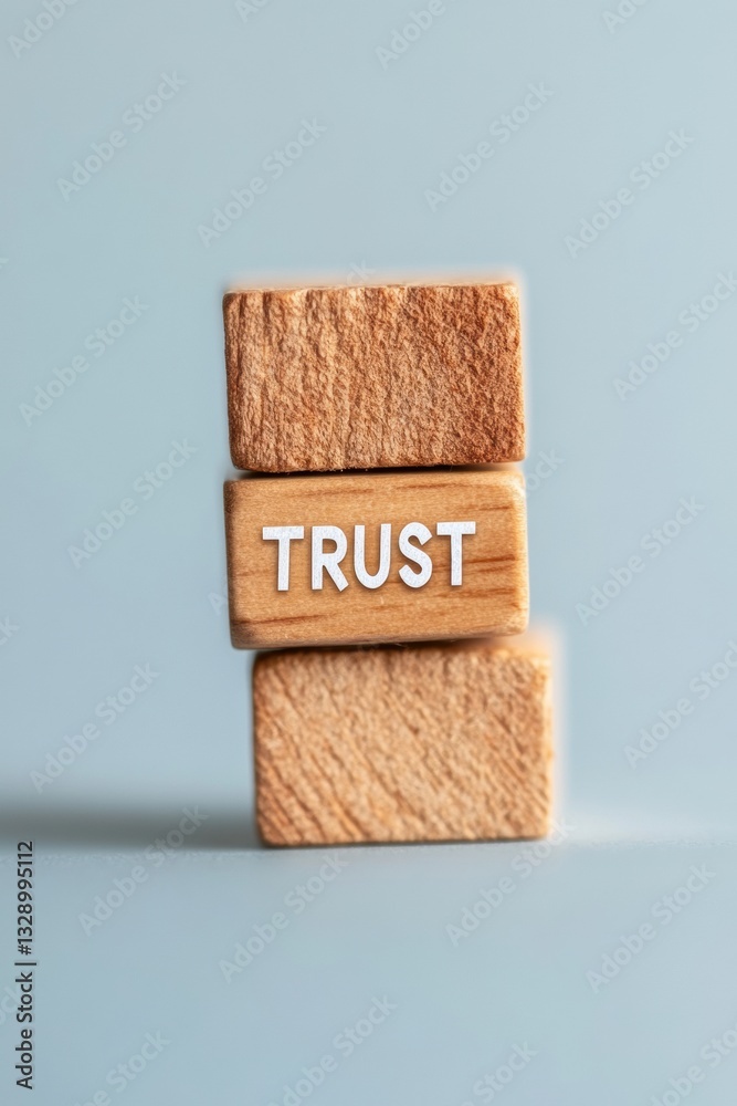 Aufkleber minimalist trust building textured wooden blocks symbolizing professional relationship dynamics in s