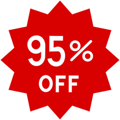 95% off sale badge
