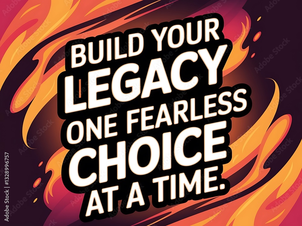Fototapete build your legacy one fearless choice at a time. typography and colorful background motivational quo