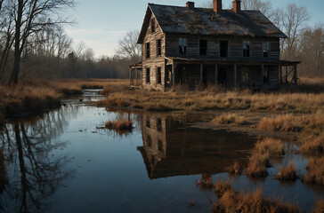 Obraz premium old house on the lake