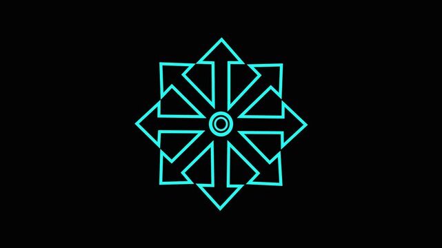 Animated maximize line icon on transparent background, arrow animation, 4k video