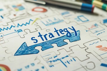 Fototapeta premium Innovative Business Strategy Blueprint