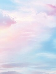 A pastel pink to sky blue gradient background. Featuring soft pinks, light blues, and subtle whites