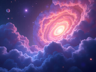 Obraz premium Colorful cosmic nebulae Celestial wonders Cosmic starry sky concept illustration