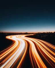 Futuristic Urban Mobility Dynamic Light Trails Revealing Next-Gen Smart City Infrastructure - Innovative Transportation Technology and Digital Connectivity Visualization