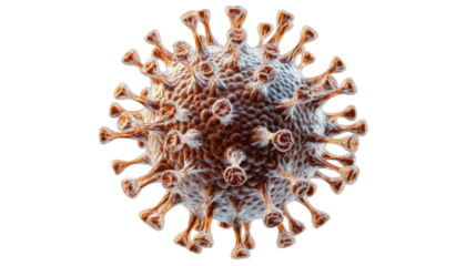Close view of a virus structure in high detail