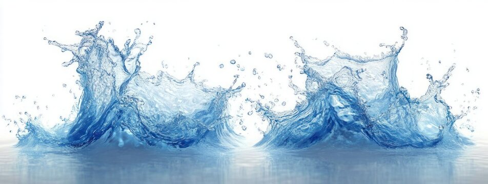Water Splash Crown Hyperrealism Waterdrop Motion Blue Ripple Liquid Stillness Nature Abstract