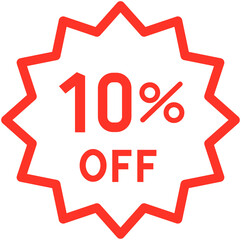 10 percent off discount label icon
