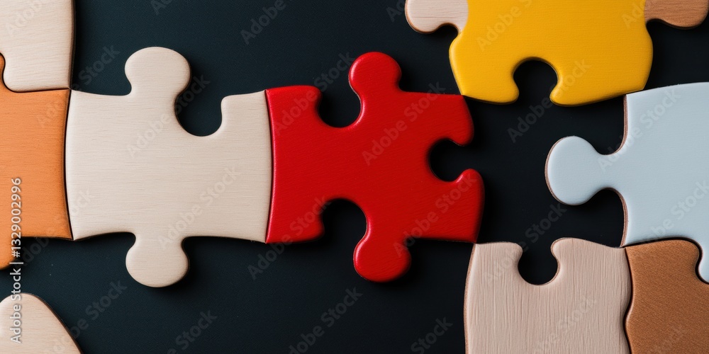 Poster Dynamic Problem-Solving Visualization Minimalist Geometric Puzzle Pieces in Vibrant Color Palette Showcasing Strategic Business Innovation and Collaborative Design Thinking