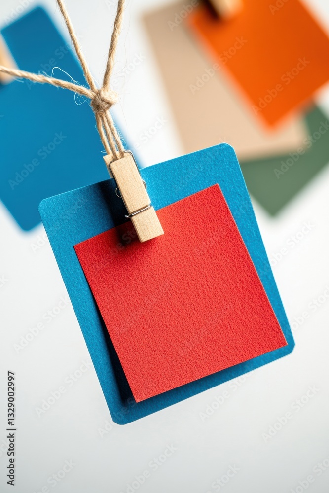 Poster Minimalist Color Block Notes Creative Productivity Aesthetic for Digital Nomads and Remote Work Inspiration - Trendy Organizational Design Solution