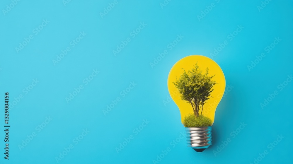 Poster eco-innovation visualized sustainable green technology concept illuminating circular economy with mi