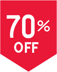 70% discount label