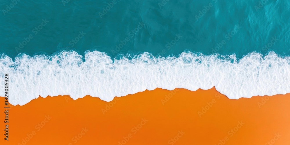 Aufkleber minimalist ocean horizon dynamic color block seascape with thermal gradient - modern aerial perspect
