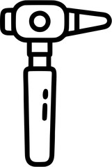 Ophthalmoscope in outline icon style, medical theme.