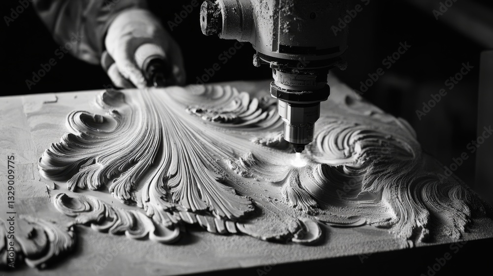 Poster a high-tech pulse laser scanning a surface, revealing intricate details in a way never before possib