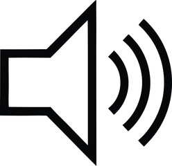 Speaker volume icon, sound wave symbol, audio vector