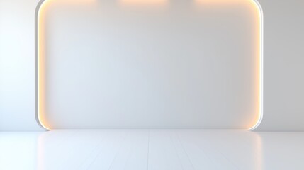 Fototapeta premium A white room with a large wall and a small window. The room is empty and has a modern, minimalist design
