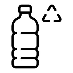 water bottle line icon