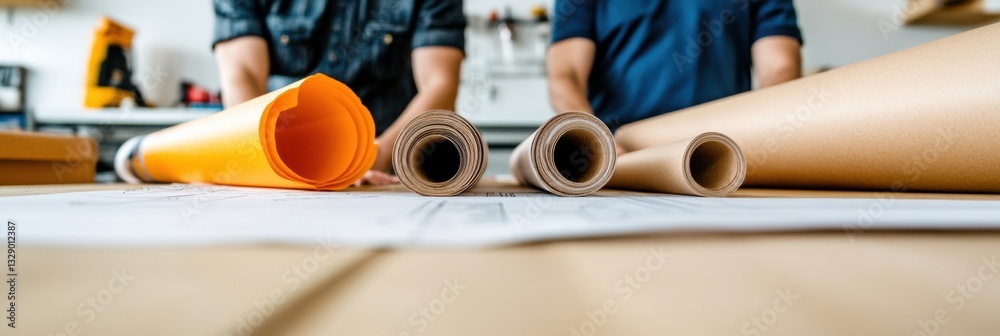 Aufkleber collaborative design innovation minimalist architectural drafting with sustainable paper rolls - nex