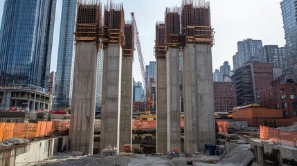 Reinforced Concrete Columns for Skyscraper Construction Project