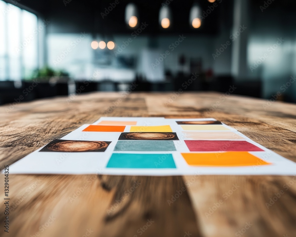 Aufkleber Innovative Design Thinking Vibrant Color Palette Strategy for Creative Business Collaboration - Modern Workspace Visualization of Strategic Planning and Visual Communication