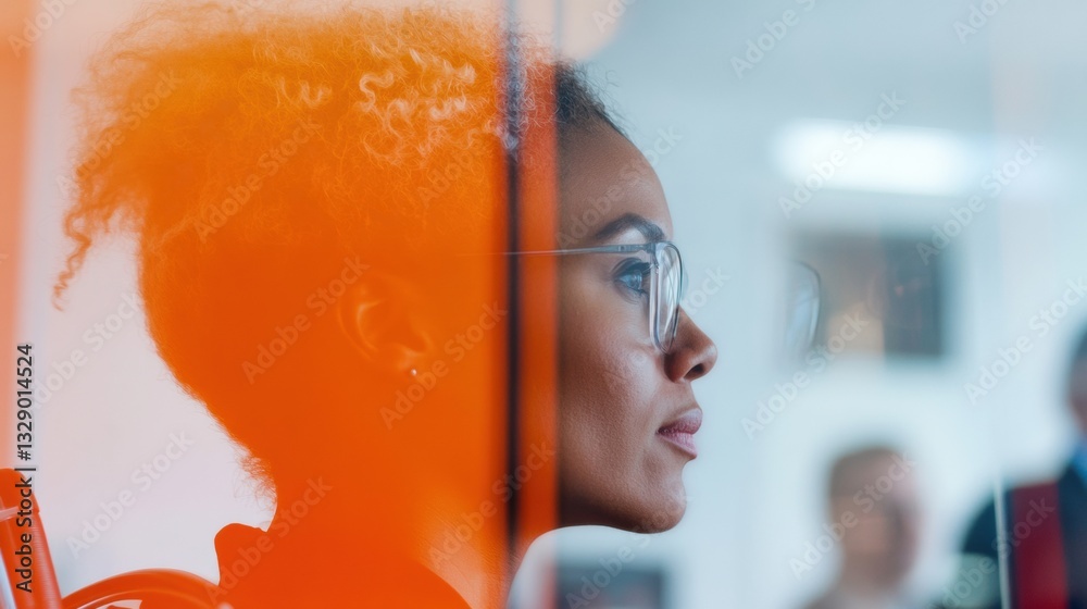 Poster empowered diversity in tech innovative millennial professional with bold minimalist aesthetic redefi