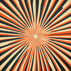 Obraz premium Retro sunburst pattern with radial lines and vintage colors