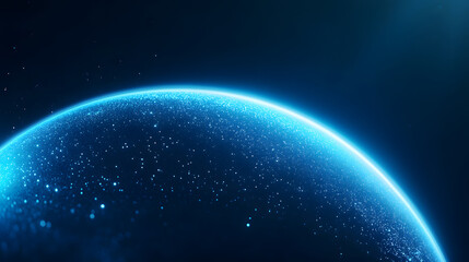 Big data technology background network creative picture, abstract planet particle PPT poster main visual background