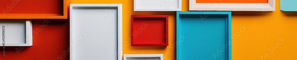 Fototapete Minimalist Grid Design Dynamic Color-Block Organizational Aesthetic for Creative Content Planning, Digital Workflow Optimization and Visual Storytelling Strategies