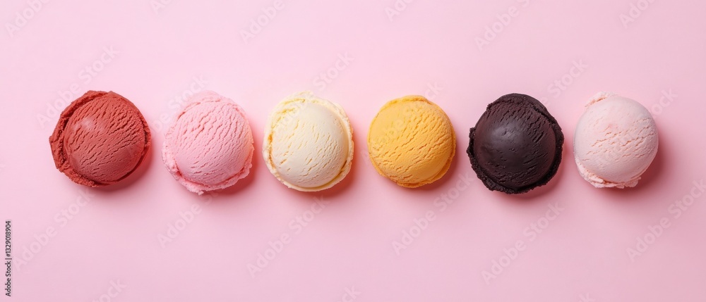Poster pastel ice cream minimalist food styling trendy soft color gradient dessert for gourmet branding and