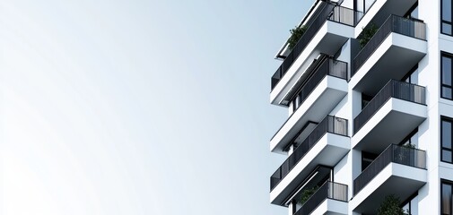 Futuristic architectural wireframe of a multi-story building, transparent digital blueprint with structural layers and modern design elements