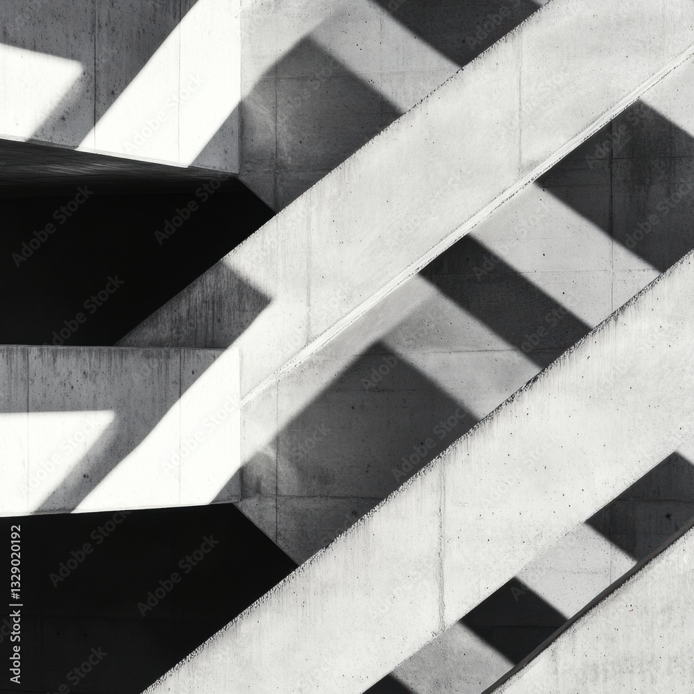 Leinwandbilder minimalist brutalist architecture geometric concrete maze - innovative design inspiration for urban 