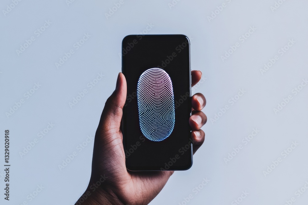 Poster Futuristic Digital Identity Next-Gen Cybersecurity for Millennials - Sleek Biometric Authentication Transforming Personal Tech Security Experience