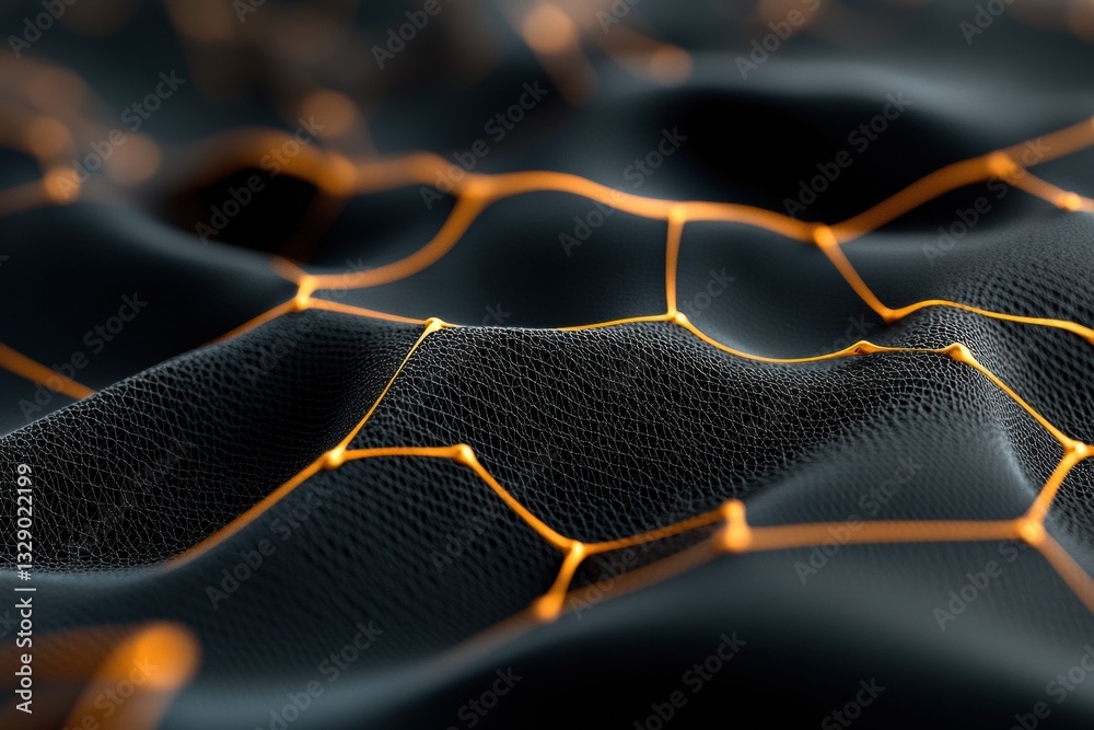 Poster Hyper-Connected Quantum Network Visualization Next-Gen Digital Infrastructure with Dynamic Nanotech Textures - Innovative AI and Machine Learning Breakthrough
