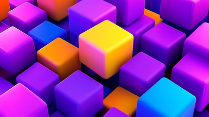 Obraz premium Abstract Colorful Cubes 3D Rendering
