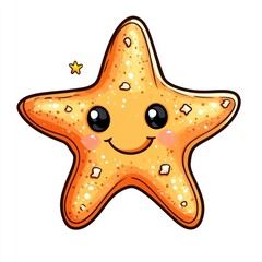 A smiling cartoon starfish with a smaller star companion
