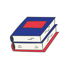 Stack of Books Icon. Learning Studying Symbol. Hand drawn hardcover literature dictionary vector illustration