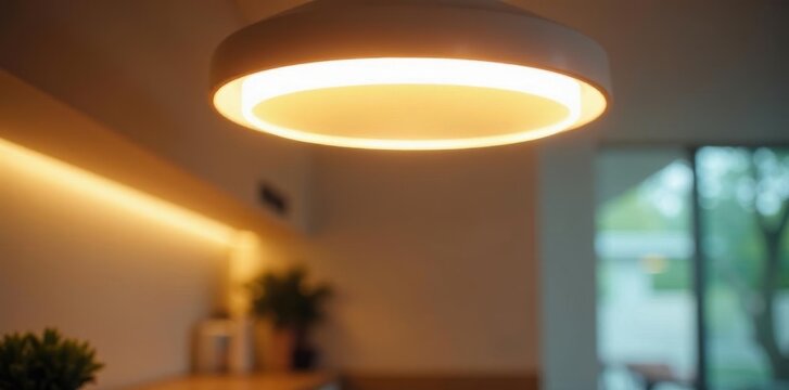 Close-up of recessed lighting fixture in a kitchen,  ceiling,  minimalist,  detail