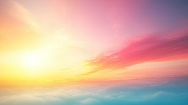 Colorful sunset over clouds