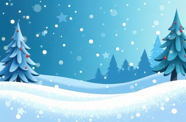 Winter landscape with snow-covered trees celebrating holiday spirit