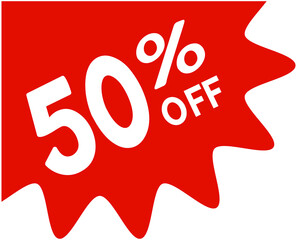 Discount 50% off corner tag

