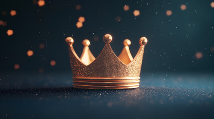 Digital art of royalty majestic crown celebration with a glittering background