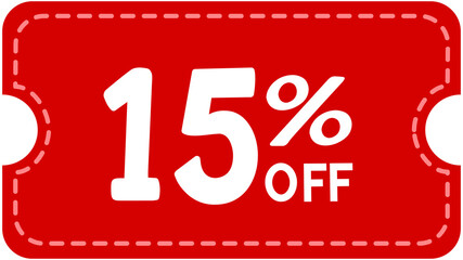 Discount coupon 15% off
