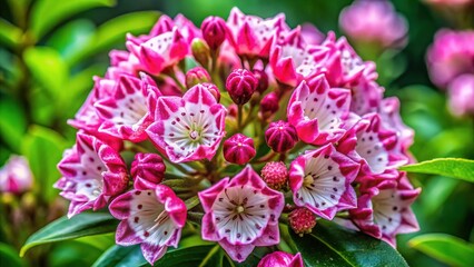 Fototapeta premium Connecticut State Flower - Mountain Laurel Detailed Closeup