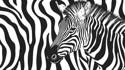 Striking Zebra Silhouette with Dramatic Stripes