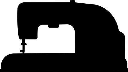 sewing machine silhouette, vector on white background