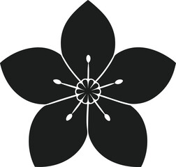 Elegant Cherry Blossom Floral Silhouette - Spring Botanical Vector