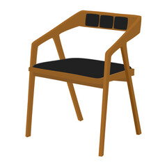 Vector illustration of modern types of single chairs for interior spaces: living room, office.